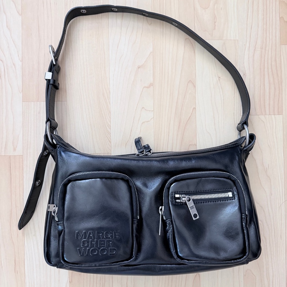 Marge Sherwood Outpocket Hobo Black leather bag